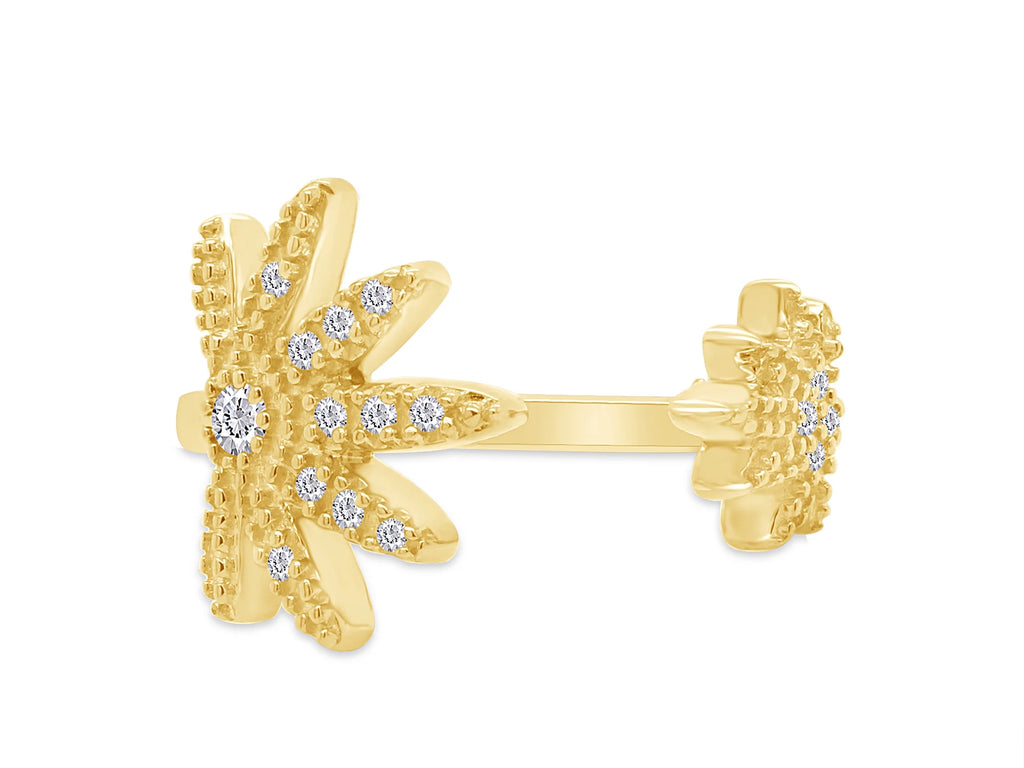 14K Yellow Gold Plated 925 Sterling Silver Diamond Toe Ring M425