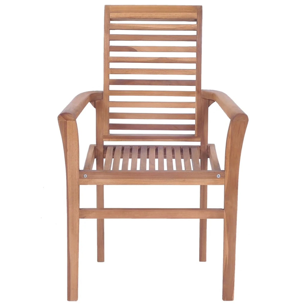 6 Pcs Teak Wood Dining Chairs with Gray Cushions F116081