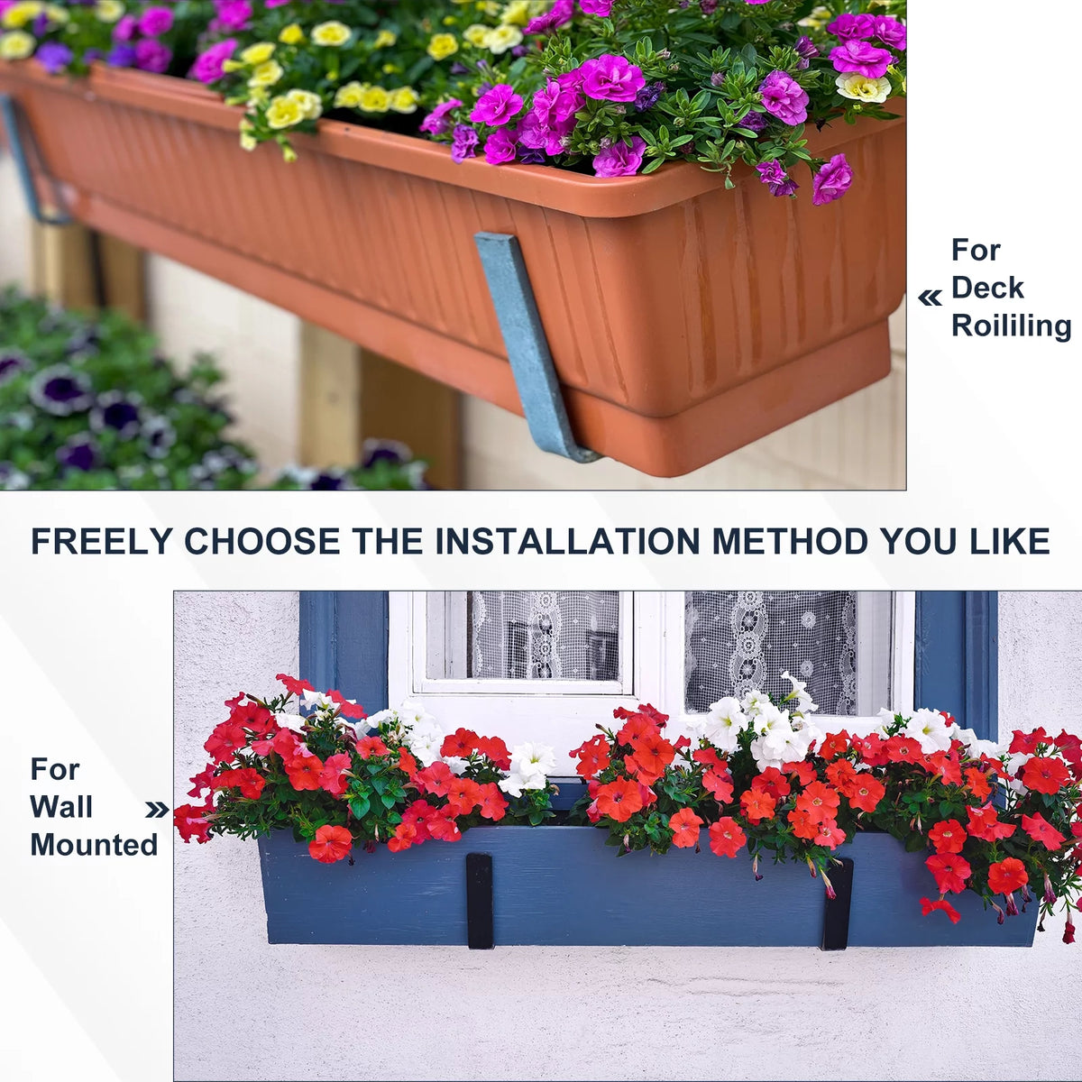 Adjustable Window Planter Box Brackets 4 PCS B7352