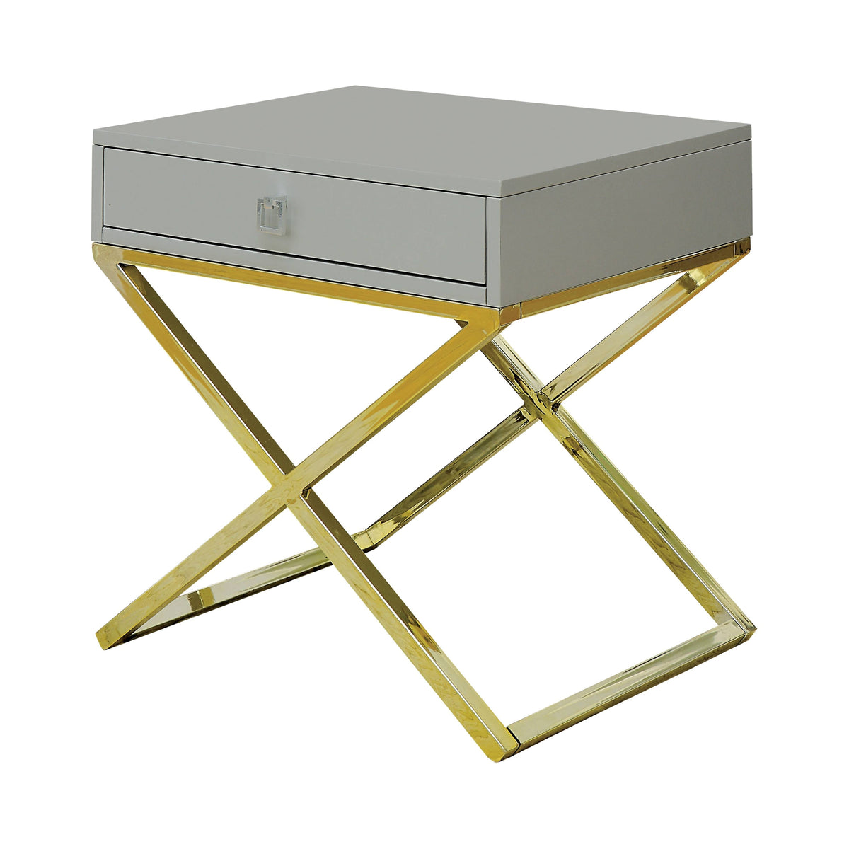 Red Metal X-Base Side Table E364979
