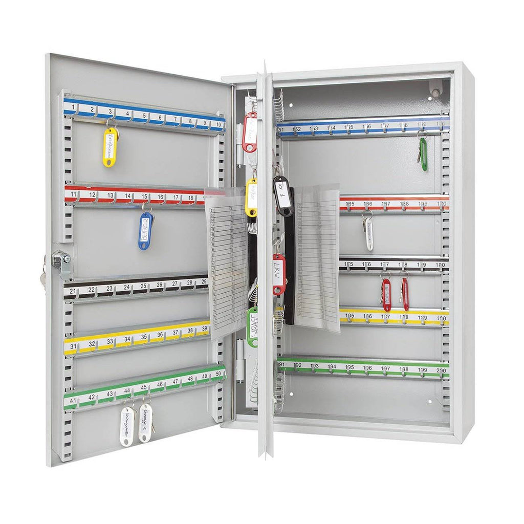 Key Cabinet with Space for 200 Keys Light Grey Q9363