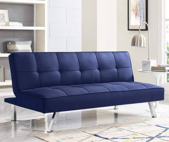 Navy Blue Convertible Sofa T538420