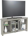 Oak Corner TV Stand with Glass Doors F682428