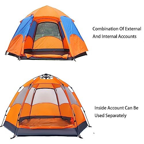 3-5 Person Instant Pop Up Camping Tent with Rain Fly Blue J120