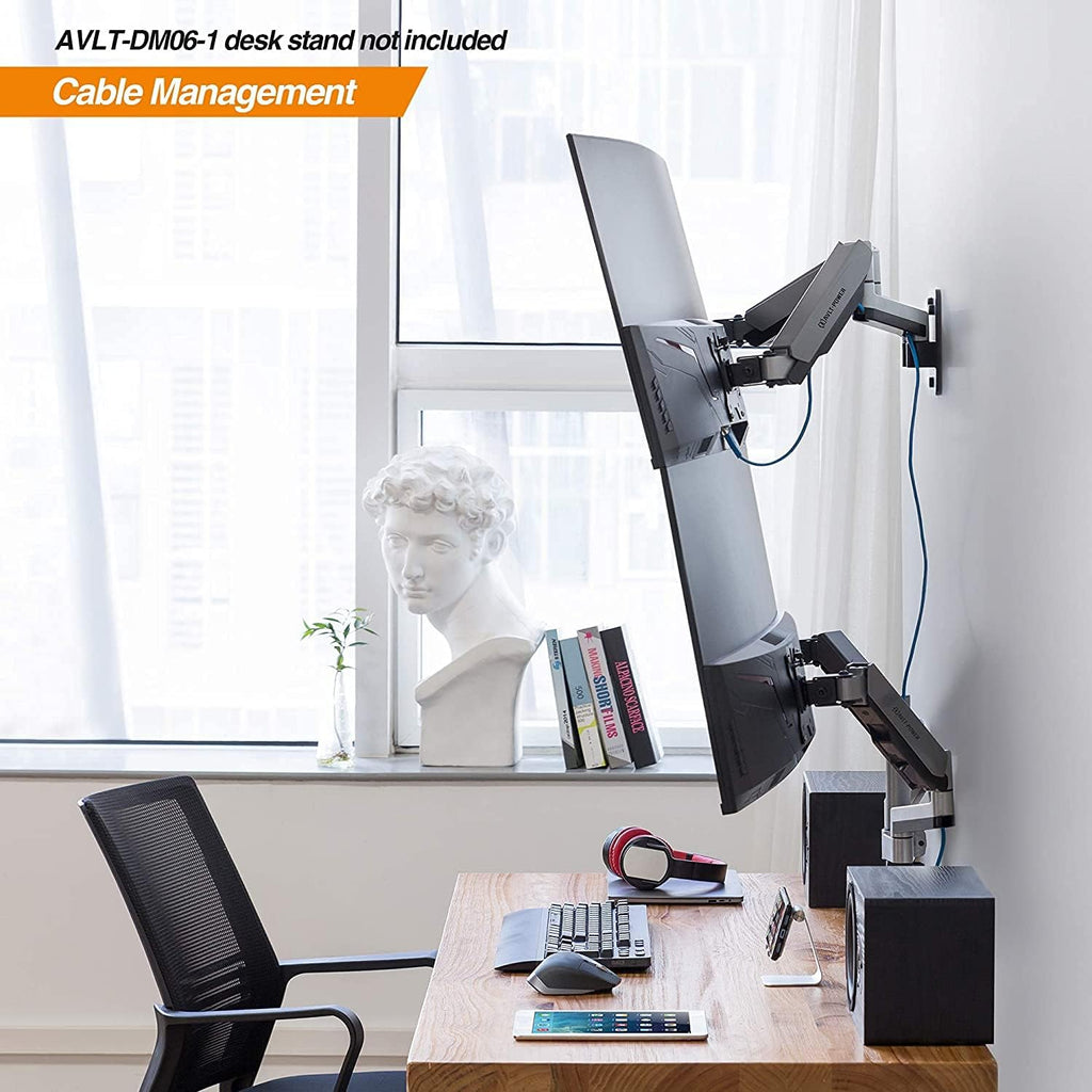 Dual 13-32 Monitor Wall Mount Full Motion Adjustable Monitor Arm A715672