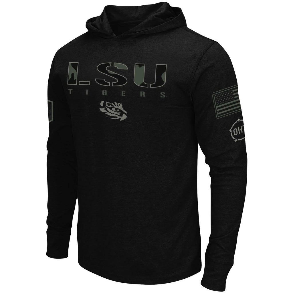 Black LSU Tigers Hoodie Long Sleeve T-Shirt K178