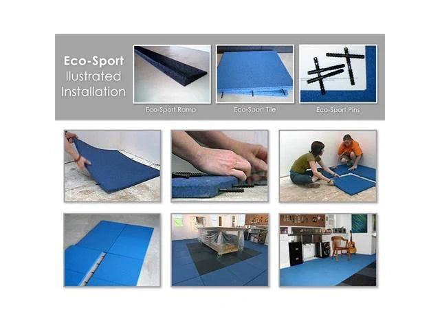 Interlocking Rubber Flooring Tiles, 3 Pack, 20 x 20 x 1 in L3293