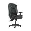 Black Leather High-Back Office Chair with Lumbar Support L640873