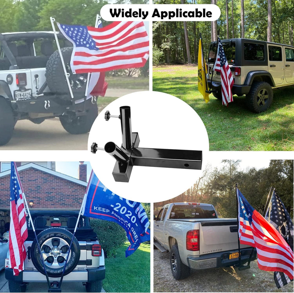 Dual Flagpole Holder for 2-Inch Hitch Receivers Y675053