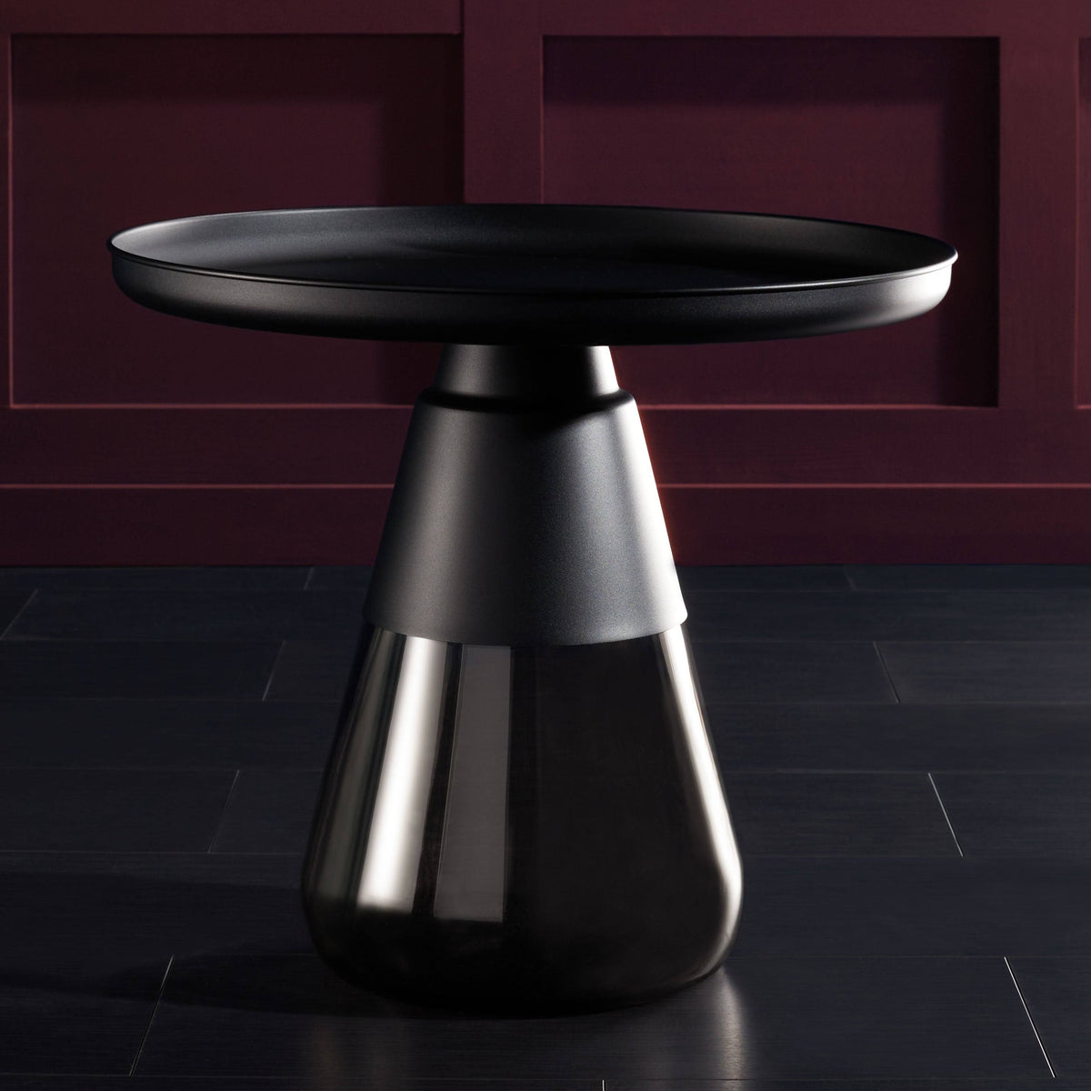 Black and Grey Glass Base Table C4391