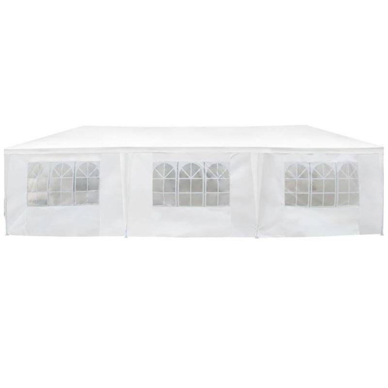 White Outdoor Gazebo Canopy Tent with Removable Walls F749780