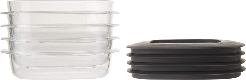 4 Pack Grey 3 Cup Food Storage Container A299