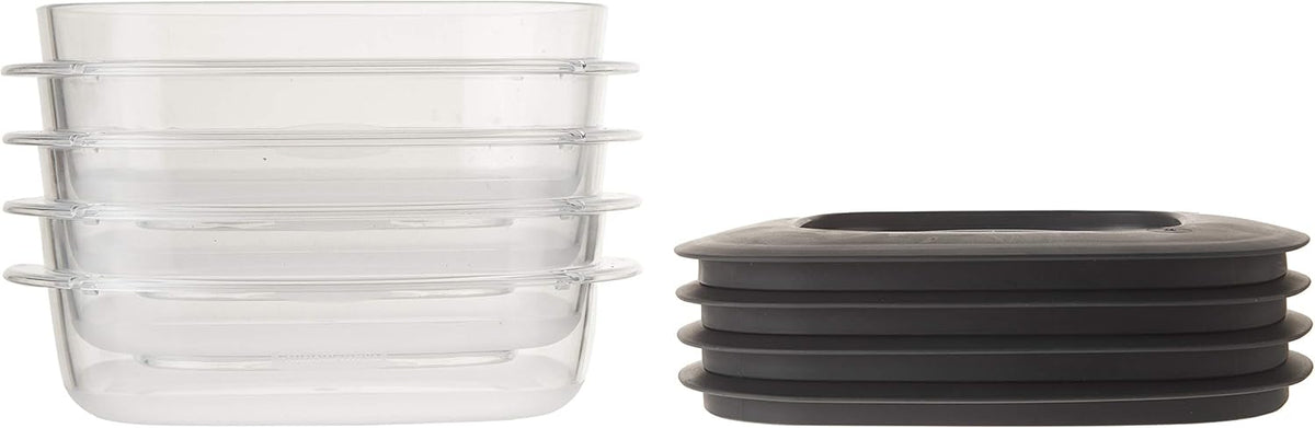 4 Pack Grey 3 Cup Food Storage Container A299