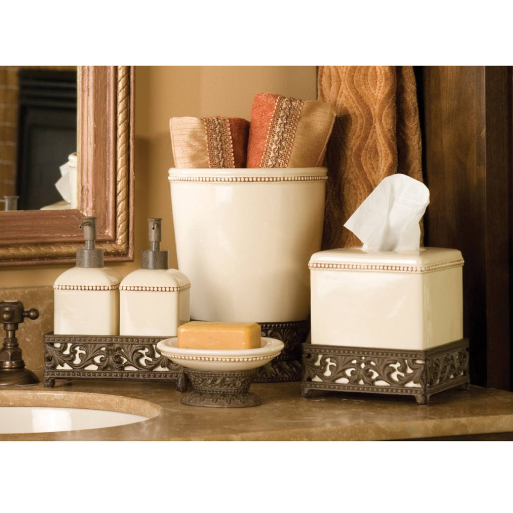 Cream Waste Basket Y5578