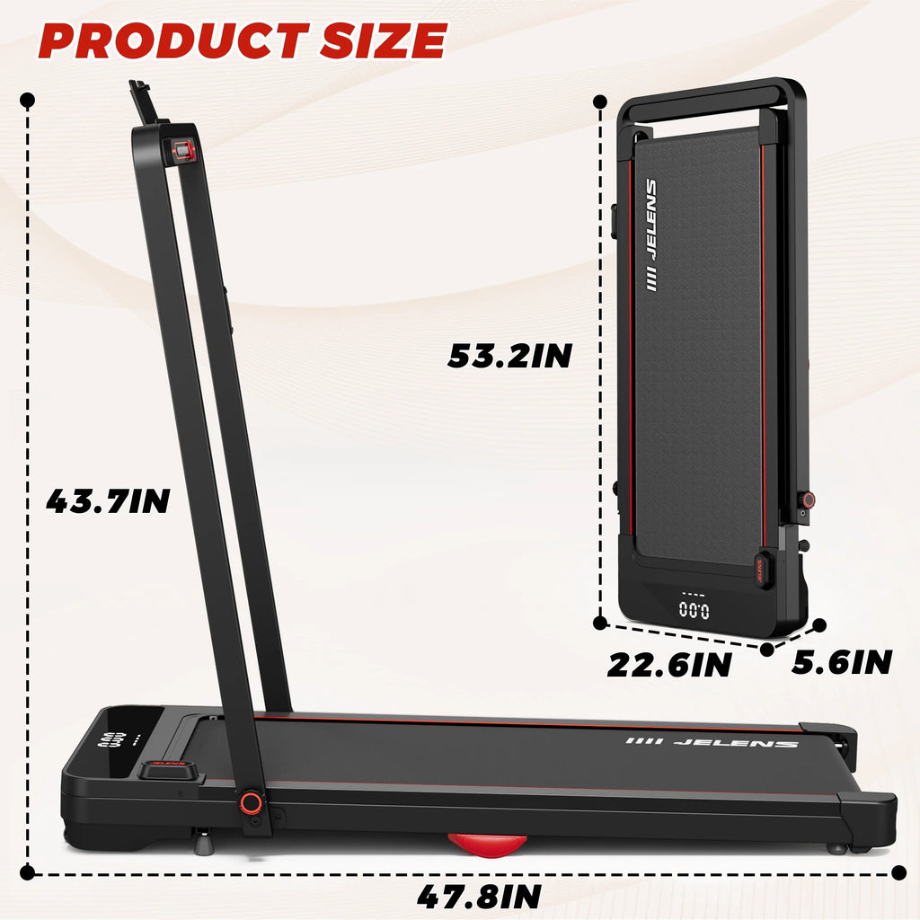 2 in 1 Folding Treadmill with Remote Control and LED Display N170