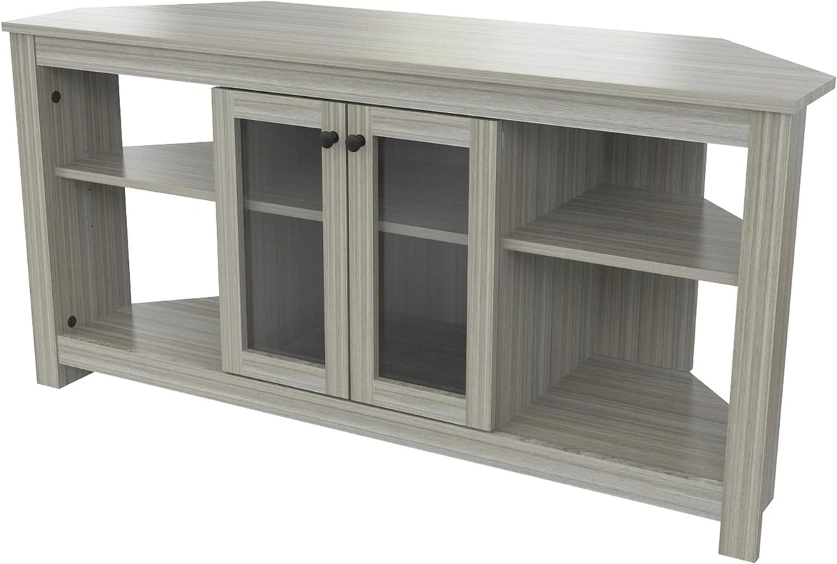 Oak Corner TV Stand with Glass Doors F682428