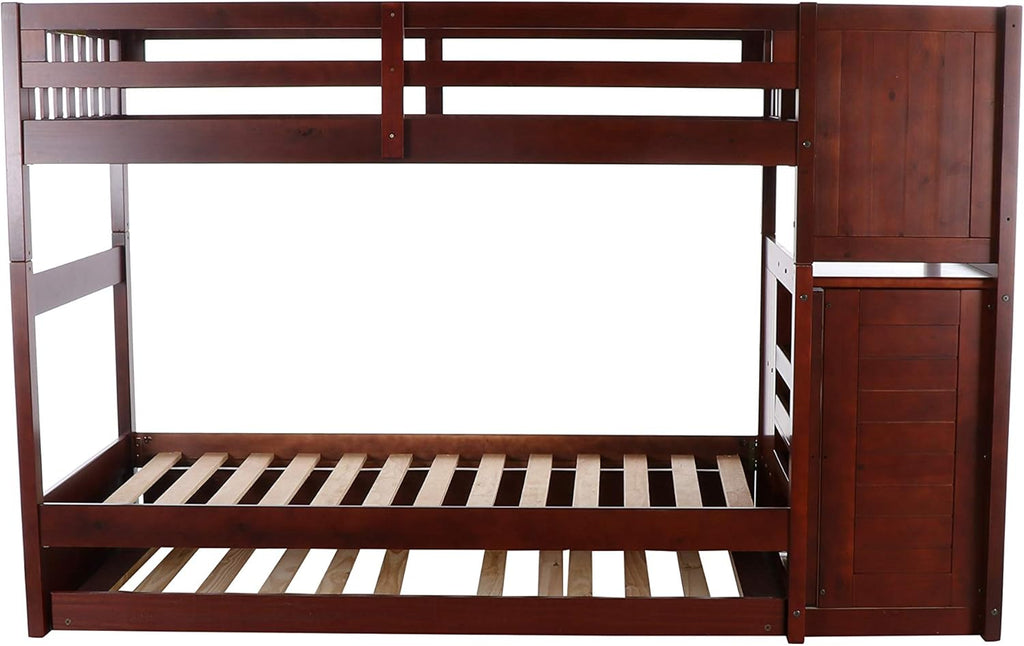 Twin Over Twin Bunk Bed with Trundle U756145