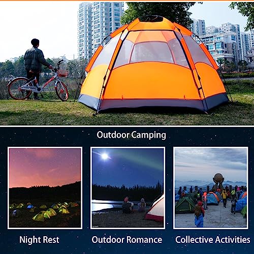 3-5 Person Instant Pop Up Camping Tent with Rain Fly Blue J120