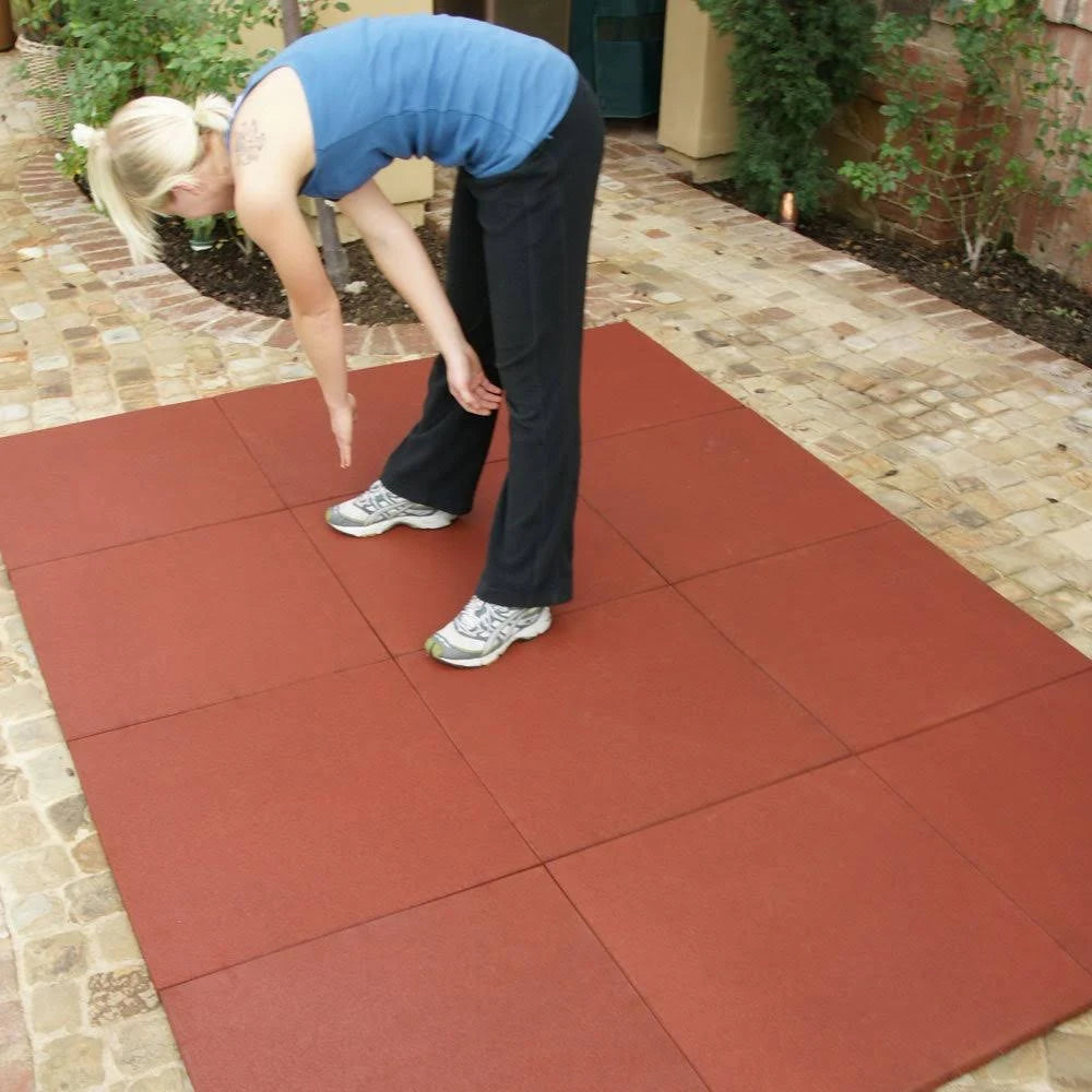 Interlocking Rubber Flooring Tiles, 3 Pack, 20 x 20 x 1 in L3293