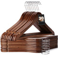 30-Pack Wooden Clothes Hangers with Rotatable Hook H177762
