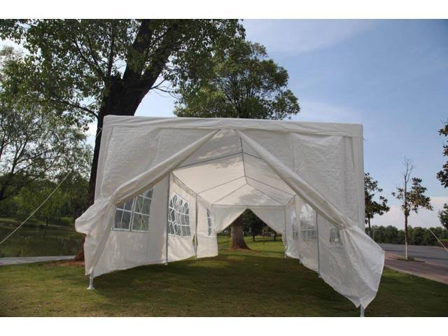 White Outdoor Gazebo Canopy Tent with Removable Walls F749780