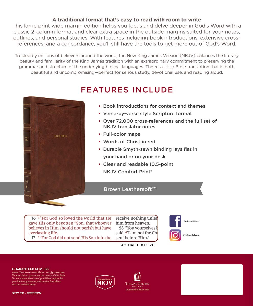 Brown Leathersoft Large Print Holy Bible S128