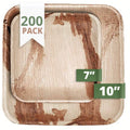 Square Palm Leaf Plates Set 200 Pack K5030