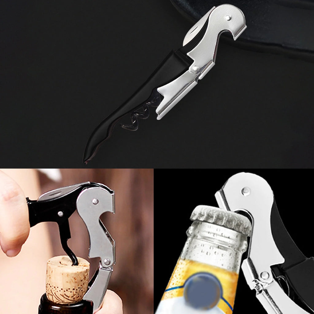 Manual Bottle Opener Double Hinged with Foil Cutter L417917