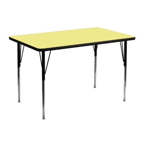 Yellow Rectangular Thermal Laminate Activity Table J46191