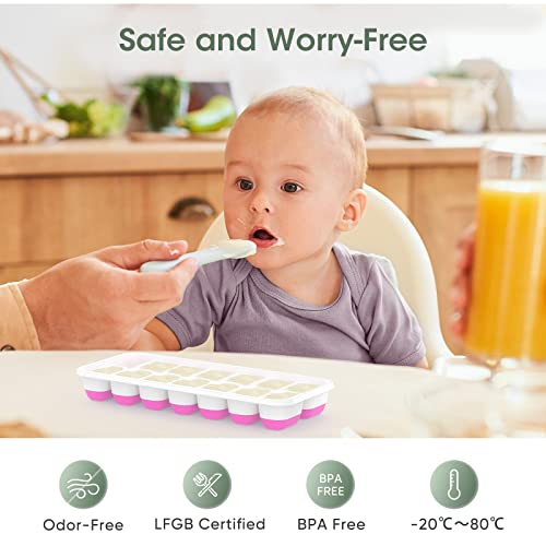 4 Pack Silicone Plastic Ice Cube Trays with Lid and Bin I647