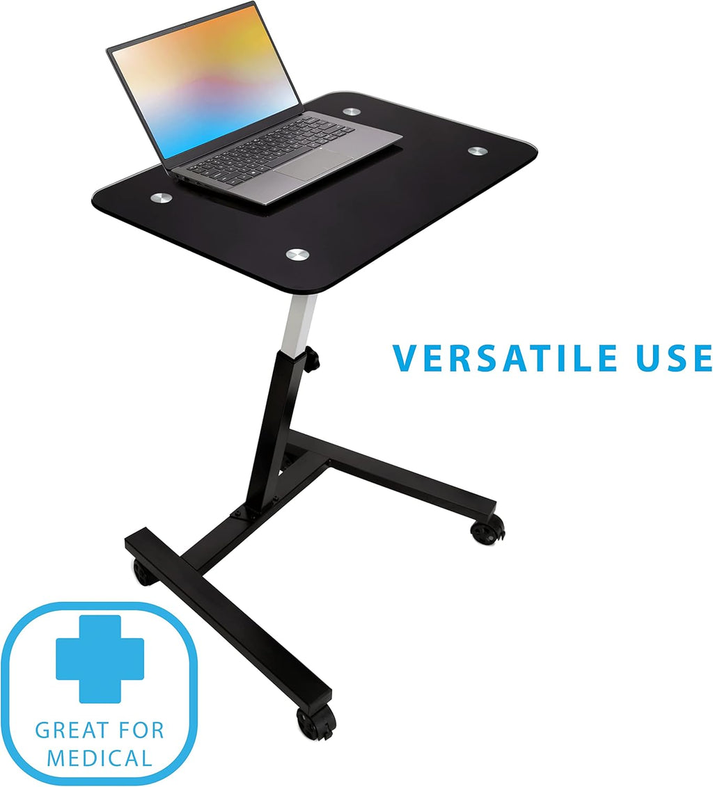 Black Height Adjustable Mobile Laptop Desk Cart R5405