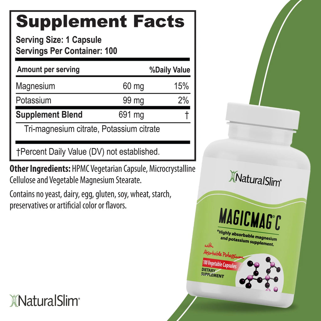 2-Pack Magnesium Citrate Capsules with Potassium, 100 Ct X60591