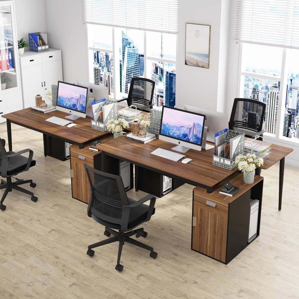 55 inch Computer Desk with Drawers and Storage Cabinet S3003