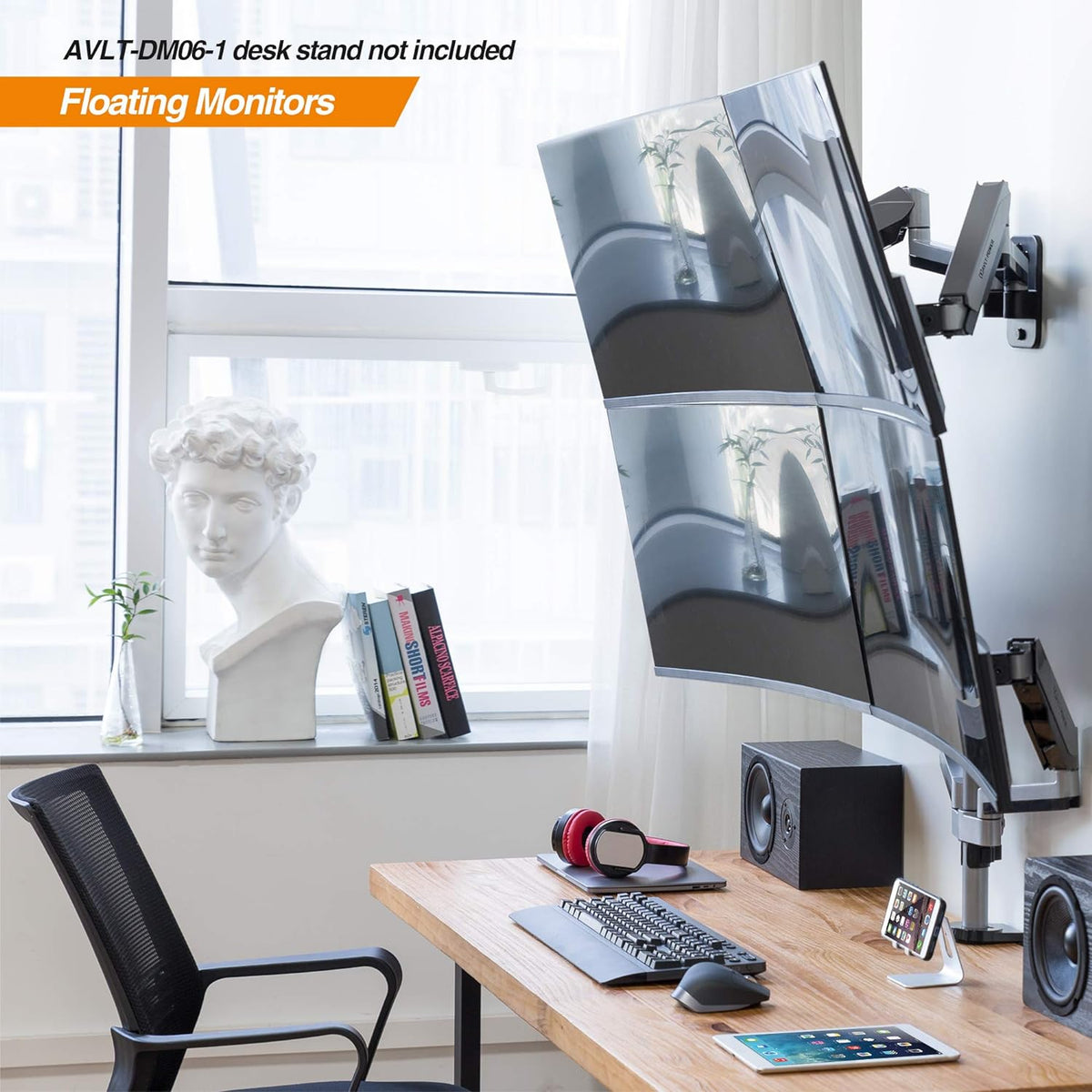 Dual 13-32 Monitor Wall Mount Full Motion Adjustable Monitor Arm A715672