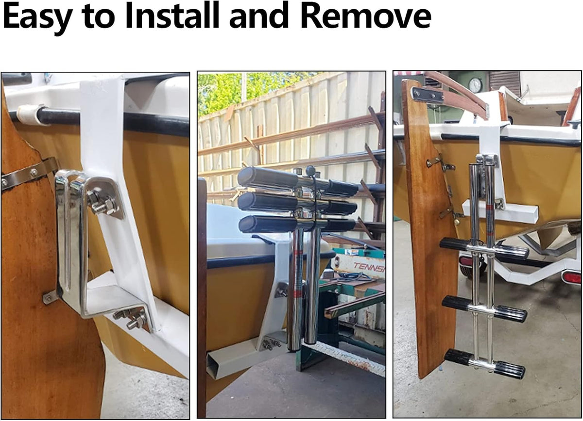 Telescopic Stainless Steel 3 Step Dive Boat Ladder H198