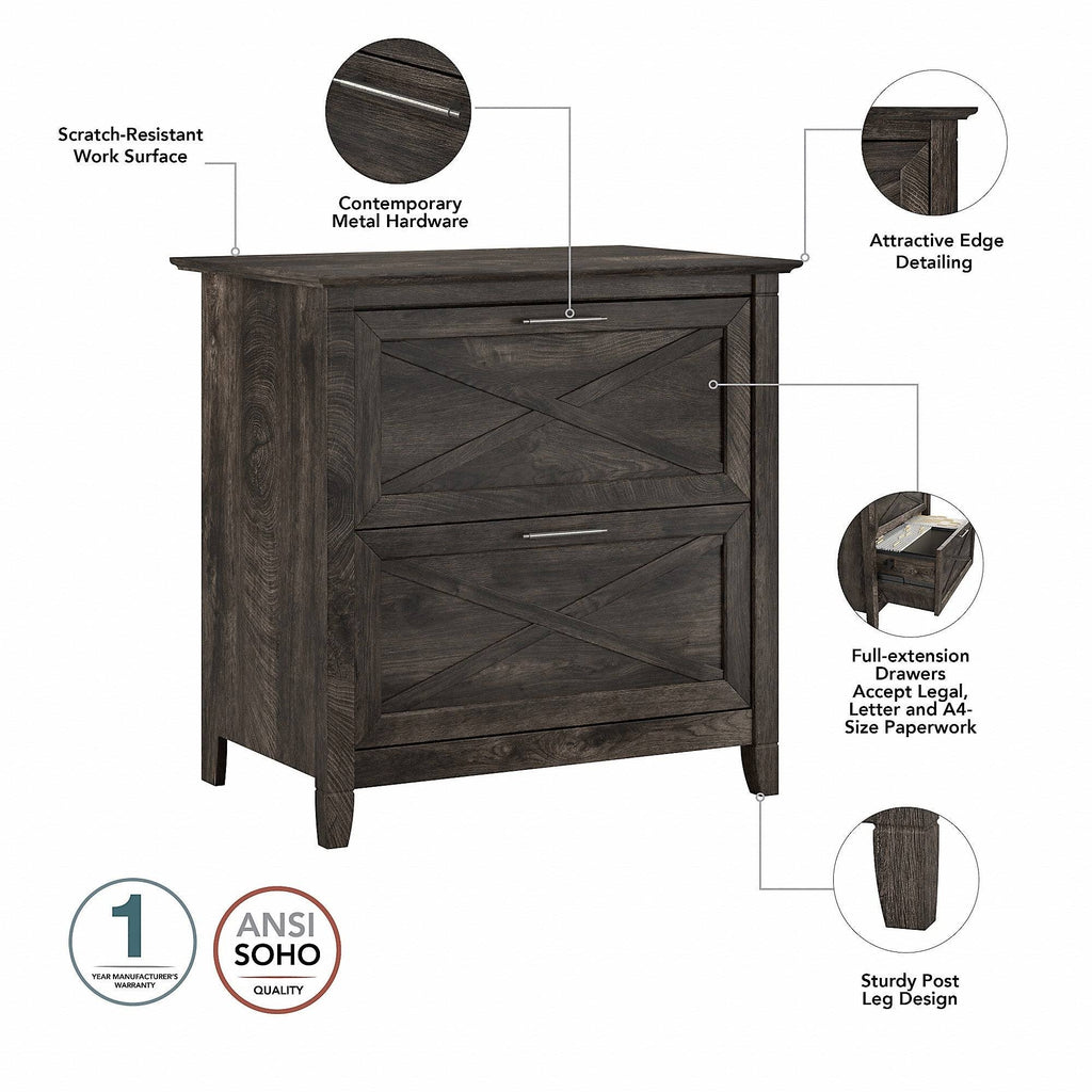 48-Inch Writing Desk with Lateral File Cabinet Y72596