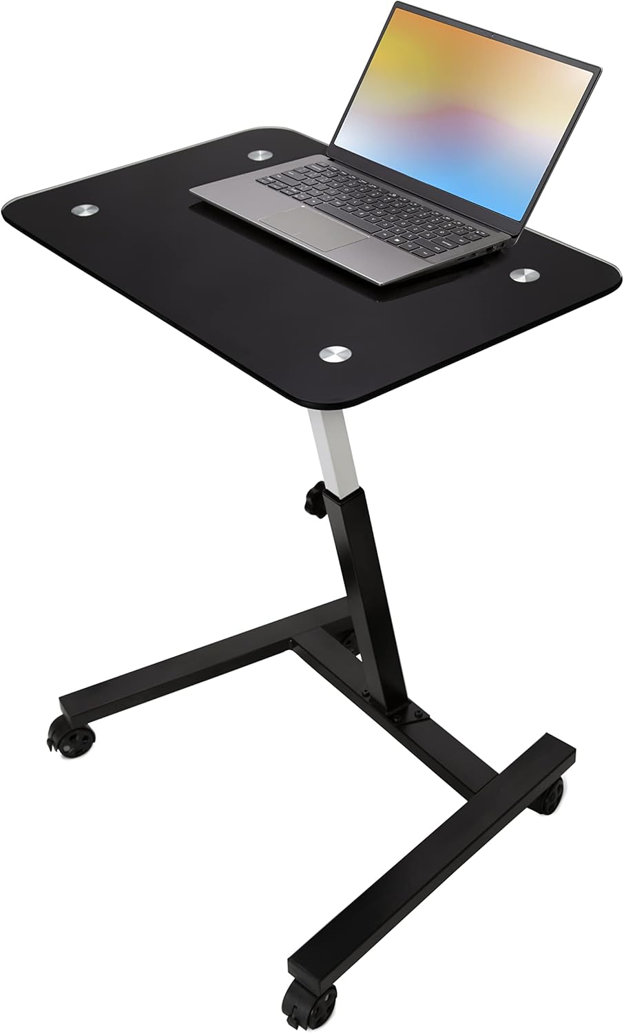Black Height Adjustable Mobile Laptop Desk Cart R5405