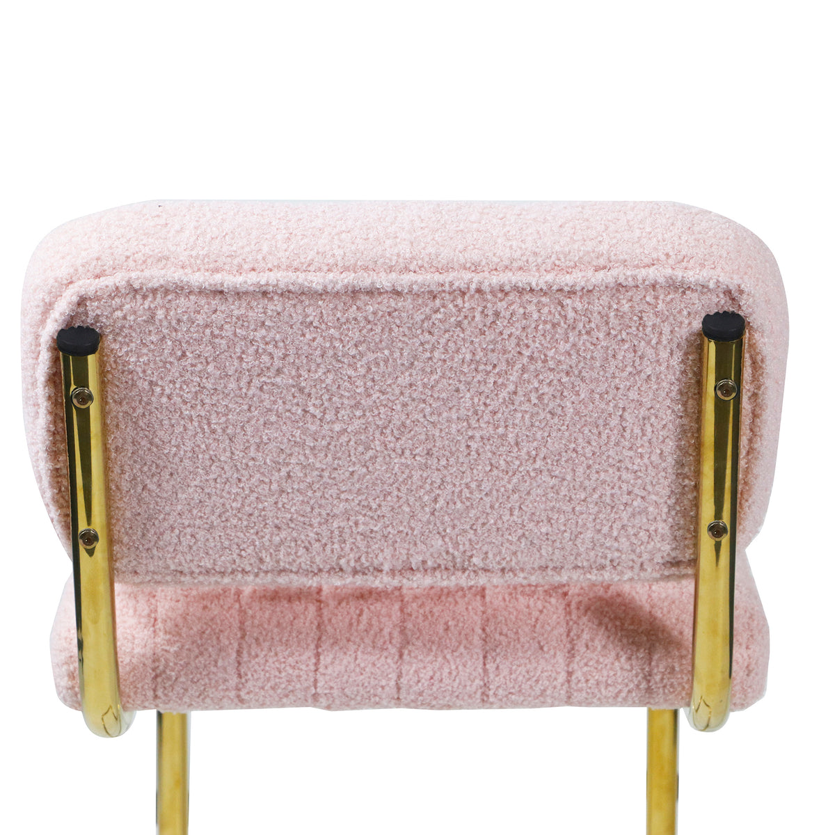 Pink Boucle Fabric Counter Height Bar Stools Set of 2 B26029