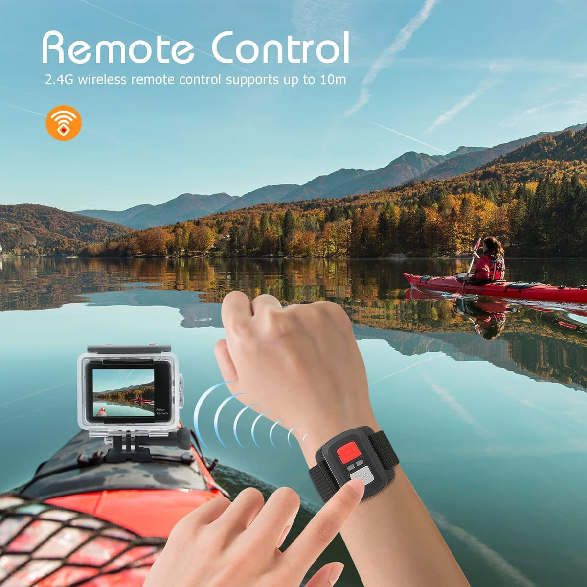 4K60FPS WiFi Dual Screen Action Camera 20MP Touch Screen EIS 170 Angle Wide 30m Waterproof 4X Zoom Sports Camera O713128