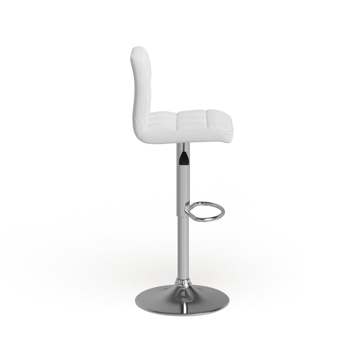 Green Quilted Vinyl Adjustable Height Barstool Set of 2 D69478