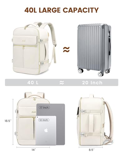 40L Waterproof Travel Backpack with 3 Packing Cubes Z256