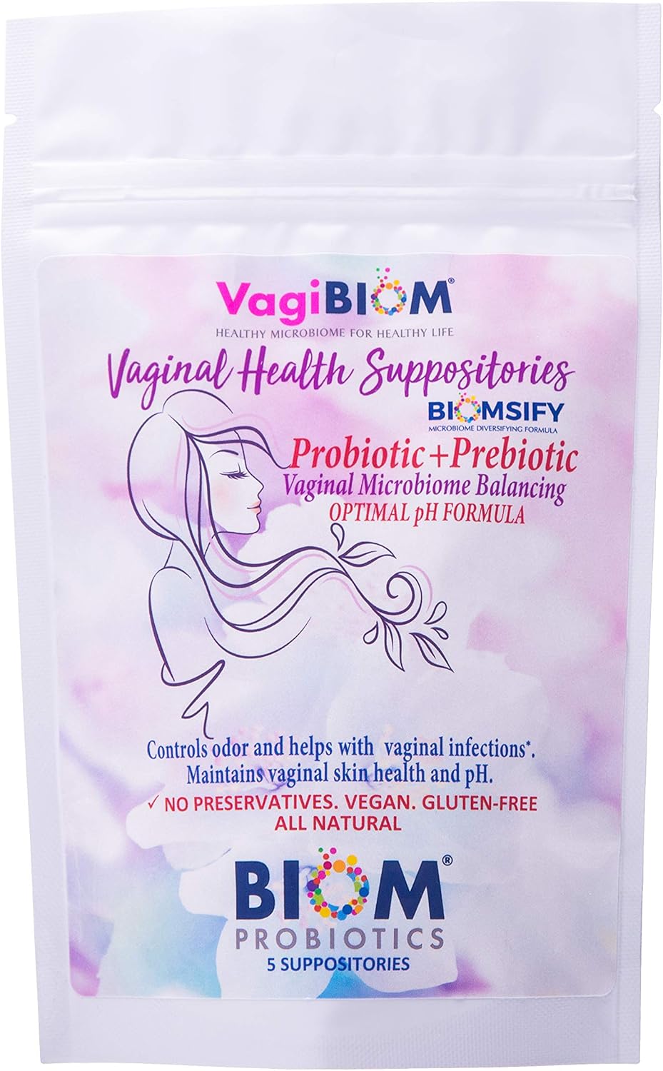 Vaginal Probiotic Suppository, 5 Count E90422