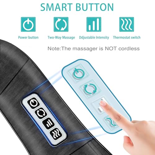 Shiatsu Back and Neck Massager with Heat, Electric Massage Pillow V70049