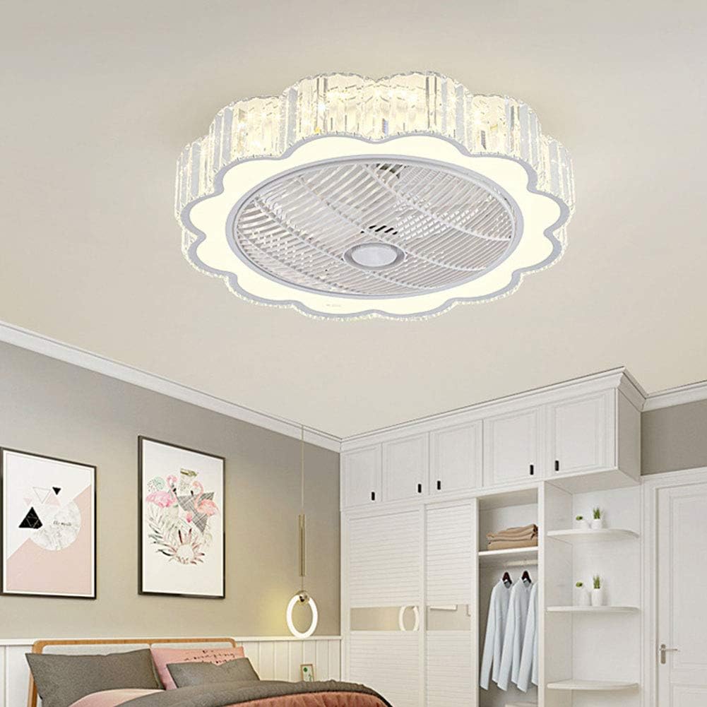 23" Ceiling Fan with Lights, Acrylic LED Ceiling Fan with Remote Control White F748