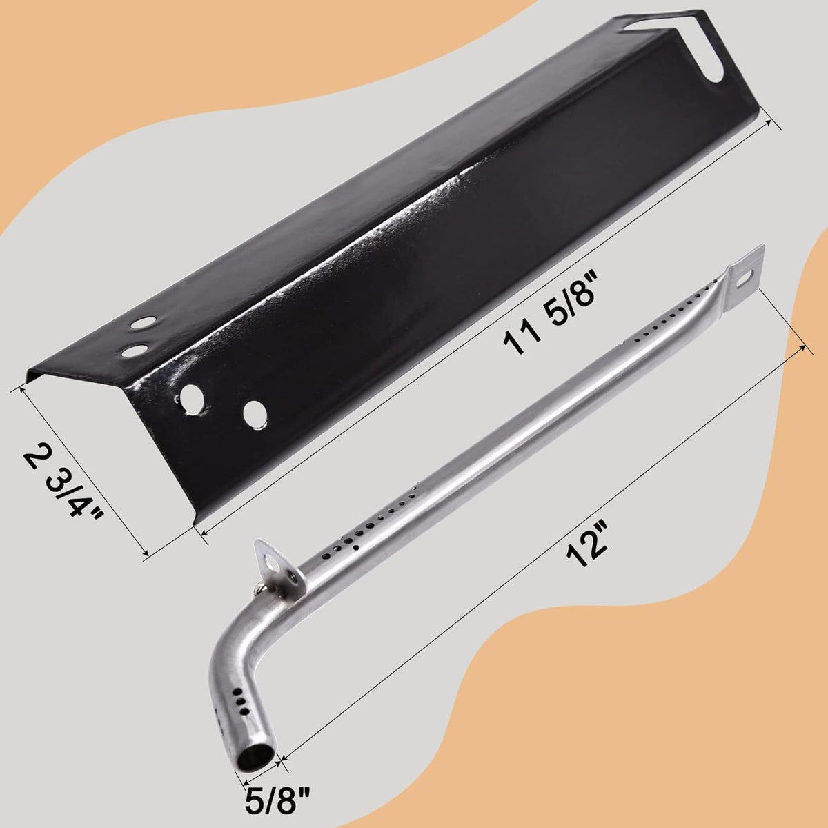 3-PACK Grill Heat Plates and Burner Tubes T134345