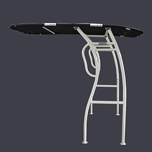 White Powder Coat - Black Canopy Collapsible Center Console Fishing Boat Canopy X869045