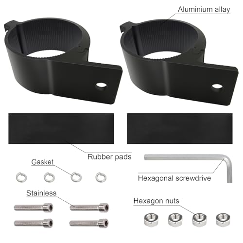 Round Tube Clamp Mounting Kit Aluminum Alloy Bracket for Off-Road Lights (1.57~1.77" Clamp) F57944
