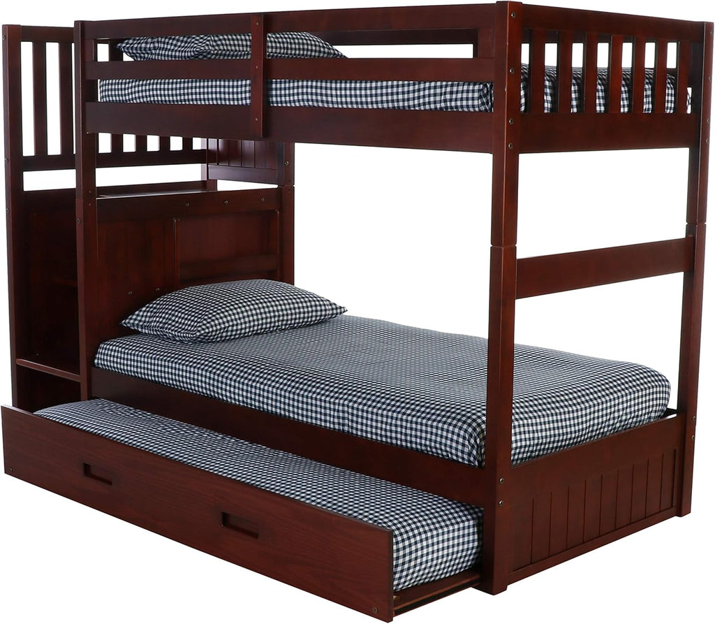 Twin Over Twin Bunk Bed with Trundle U756145