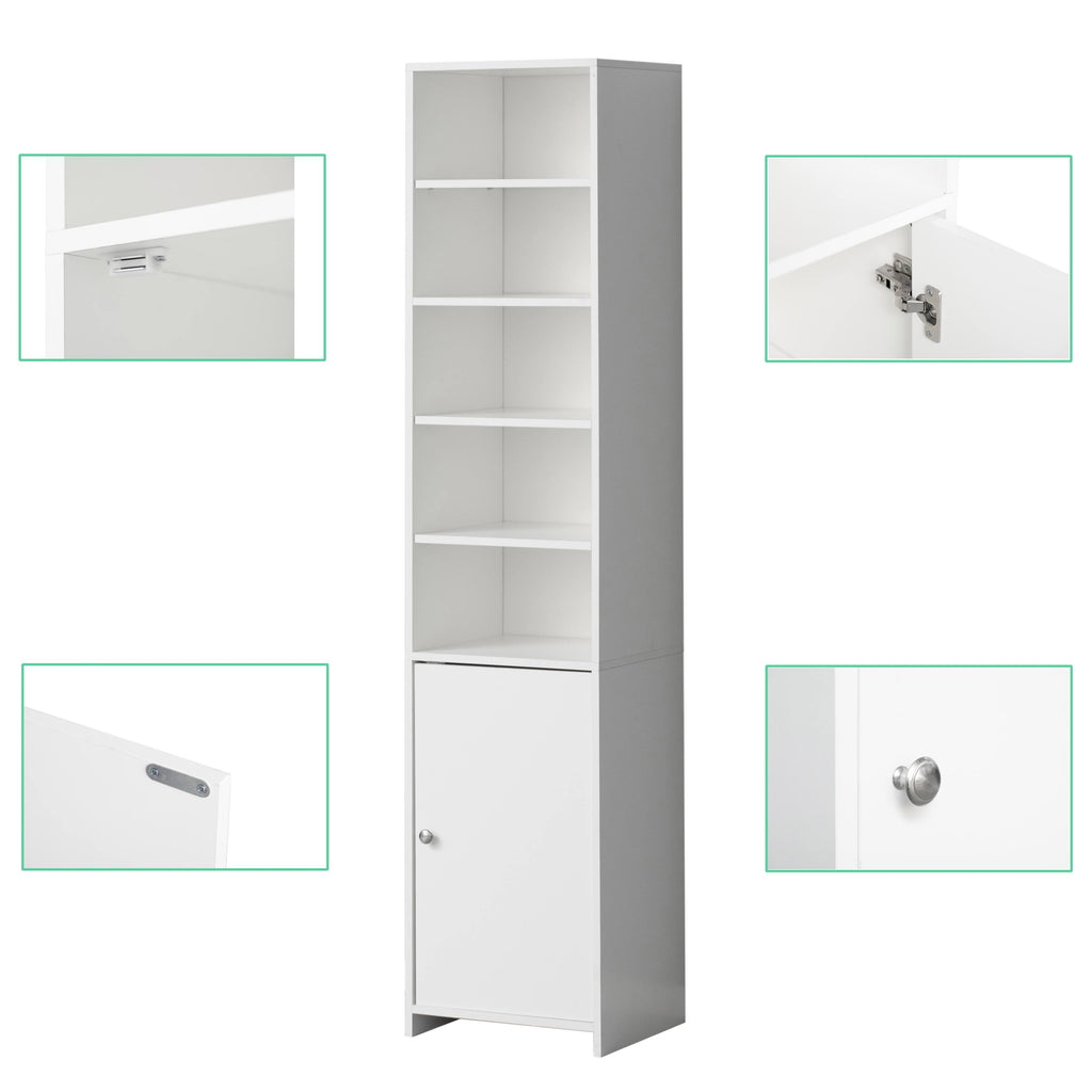 White Tall Freestanding Bathroom Storage Cabinet U1370