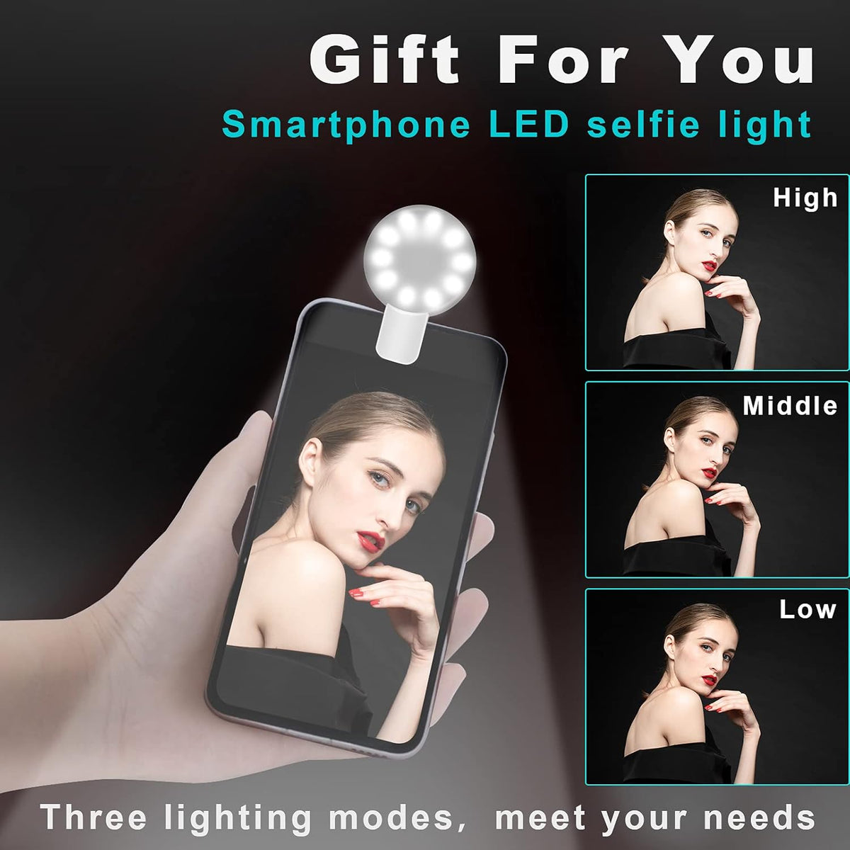 Smart Tracking Phone Holder with Selfie Light, Pack of 2 C9043